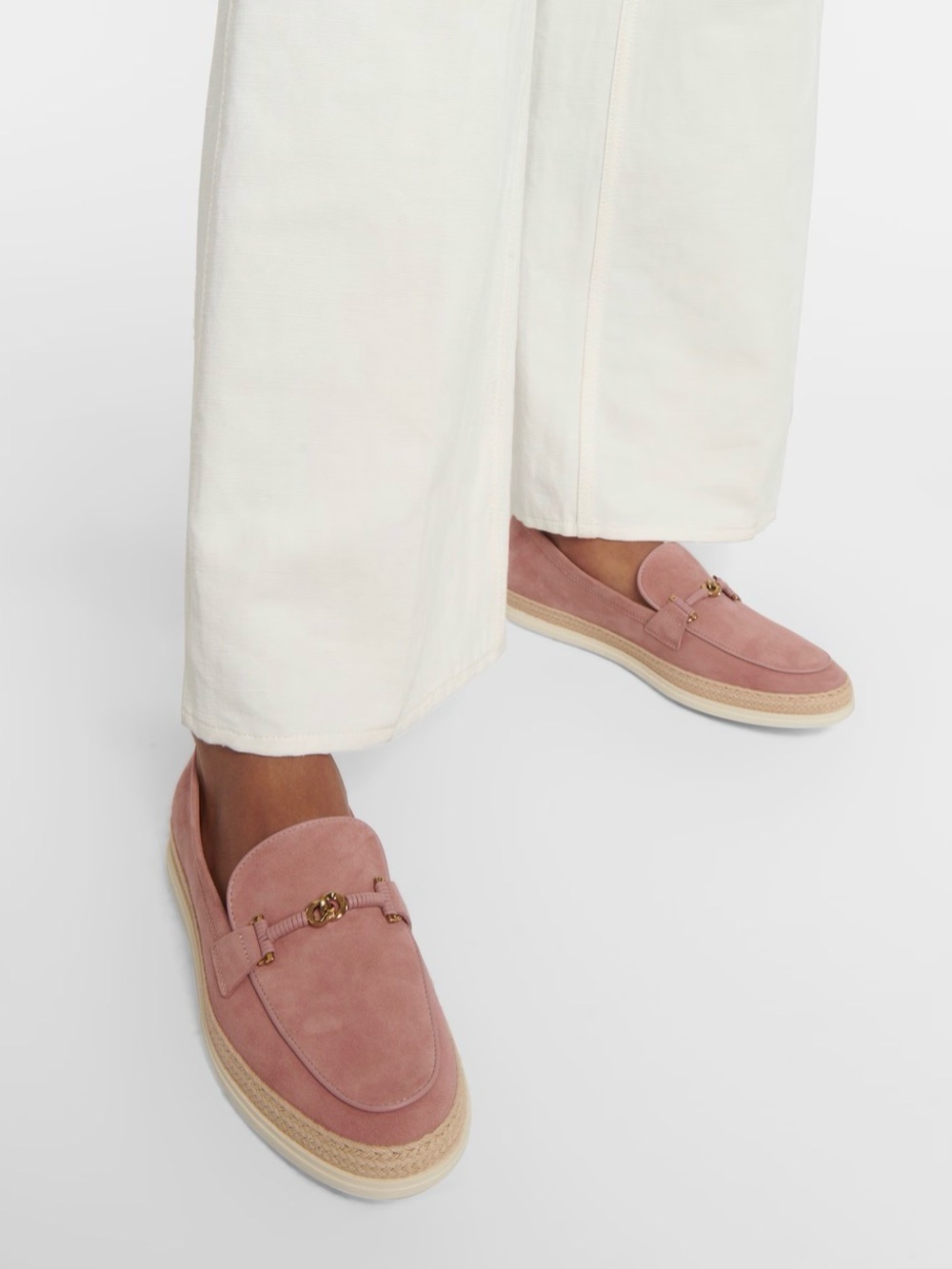 Tod's Pink Suede Loafers